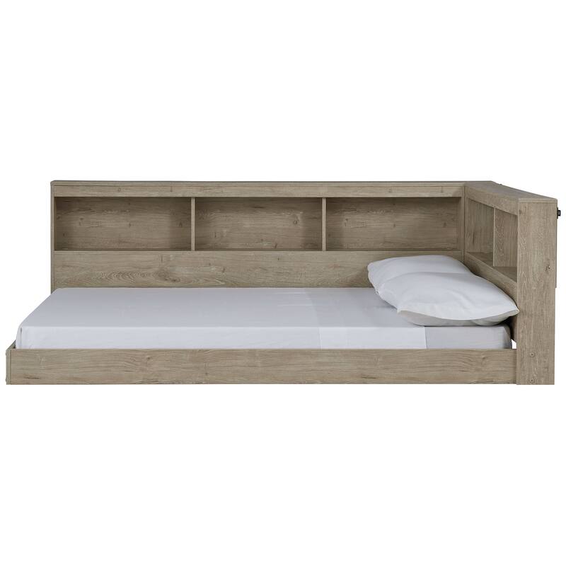 Oliah Natural Bookcase Storage Bed