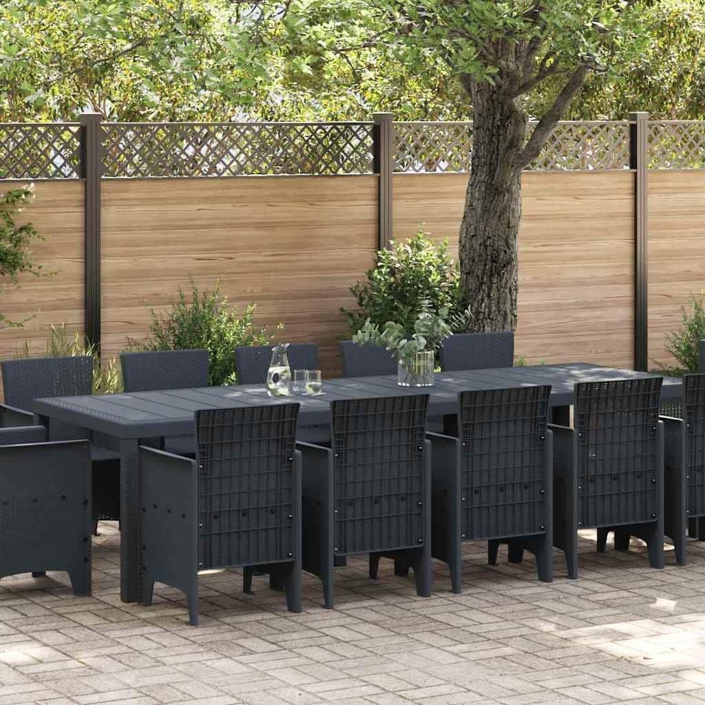 vidaXL Garden Dining Set 13 pcs Plastic - 39 x 118 x 29
