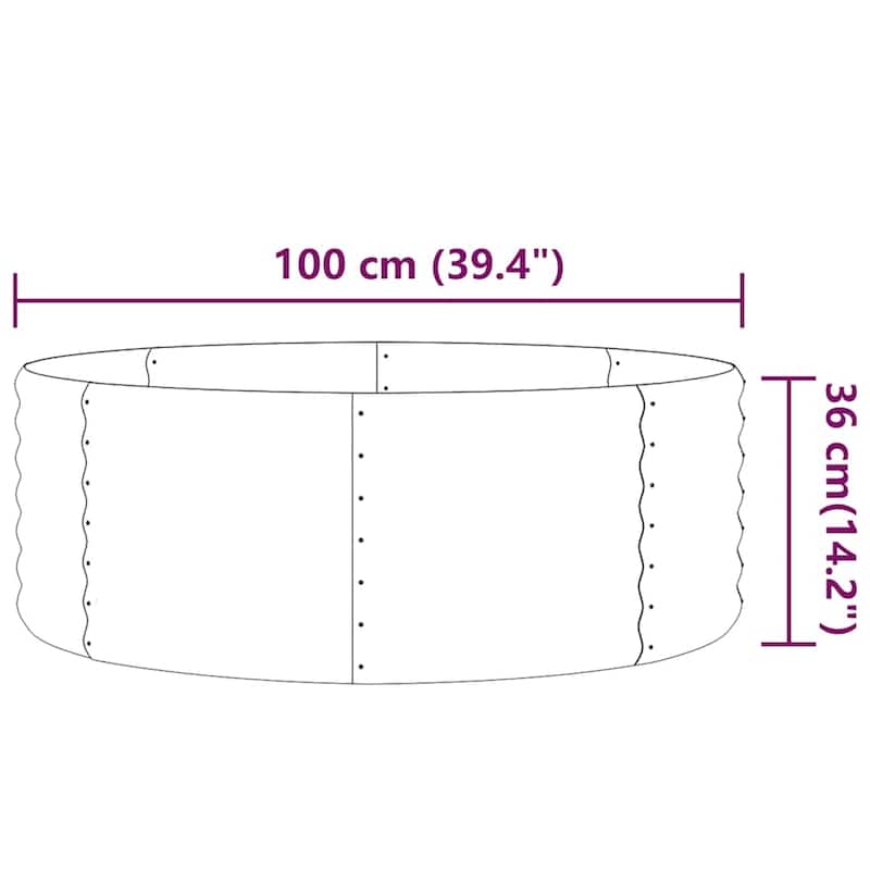 vidaXL Garden Raised Bed Anthracite Powder-coated steel 39.4 in diameter