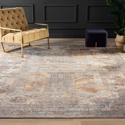 Blue Tones/Earth Tribal Area Rug