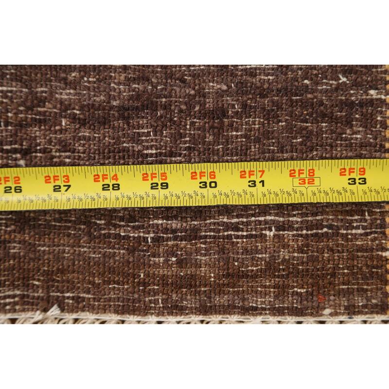 Modern Gabbeh Kashkoli Oriental Long Wool Runner Rug Hand-knotted - 2'7" x 16'2"