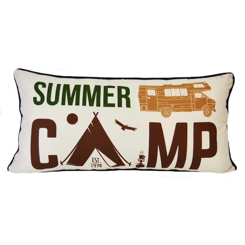 Brown Bear Cabin "Camp" Decorative Pillow