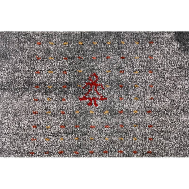 Gabbeh Indian Area Rug Hand-Knotted Silk Carpet - 8'0" x 9'6"