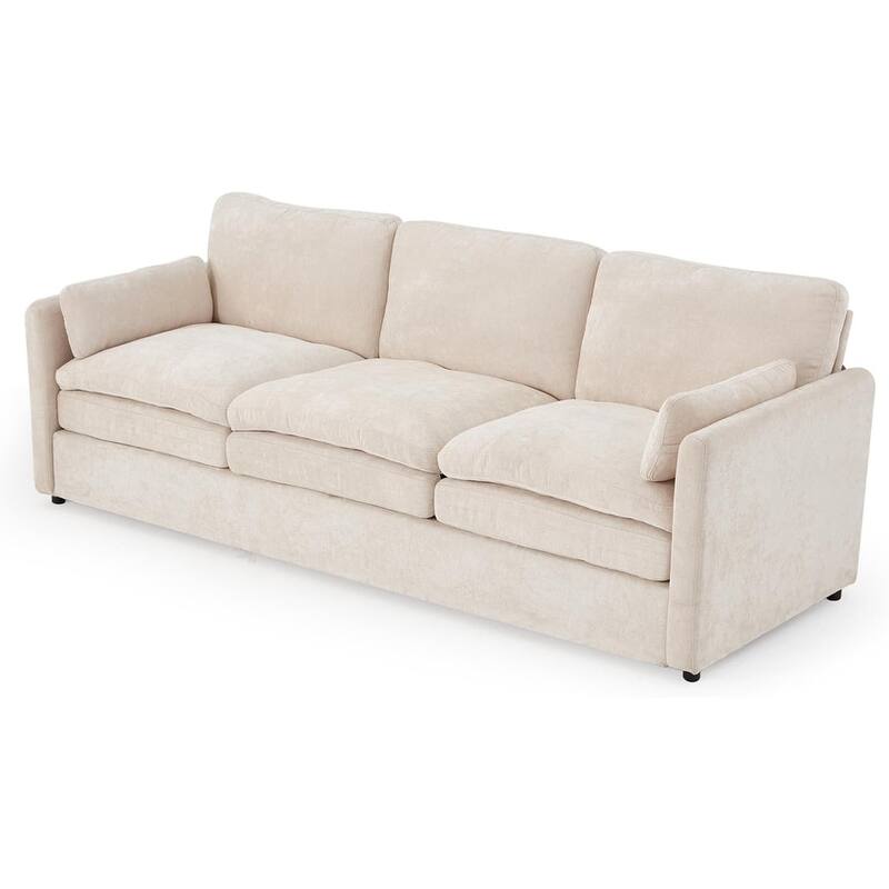 AECOJOY 89" Comfy Sofa Couch for Living Room, 3 Seats Large Modern Chenille Sofa with 2 Removable Pillow