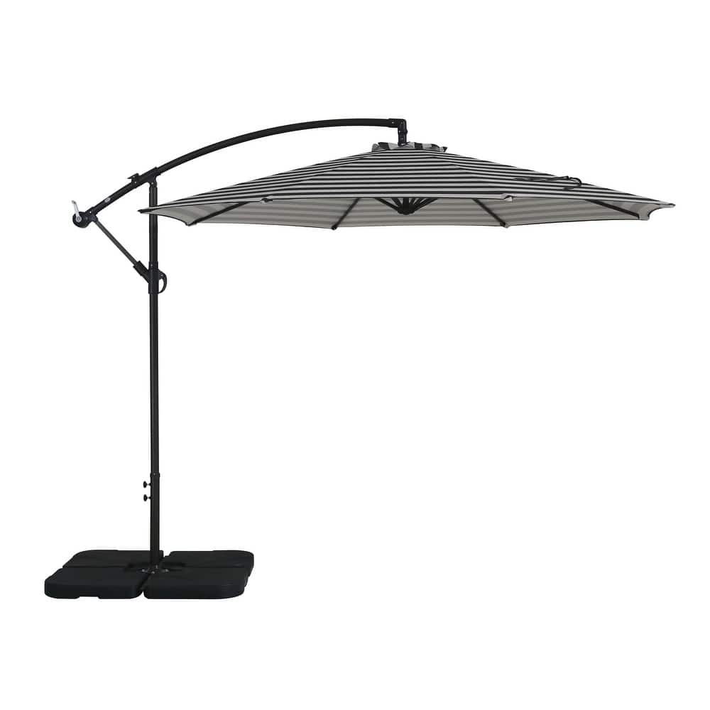 Steele 10-ft. Offset Patio Umbrella with Weight Base Stand