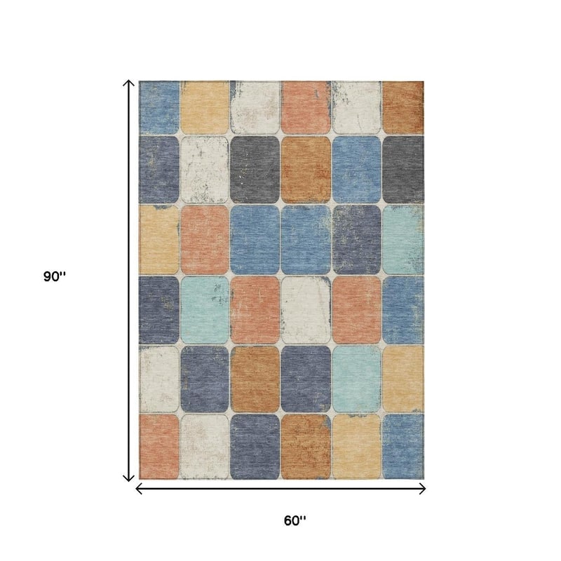 HomeRoots Geometric Transitional Rectangle Outdoor Rug