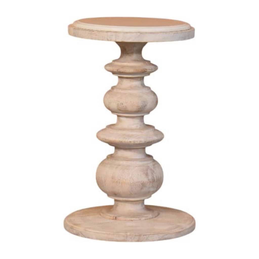 Solid Wood The Bellis Marble Accent Table
