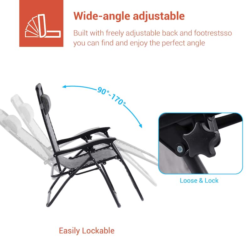 LIVOOSUN Zero Gravity Patio Chairs (Set of 2)
