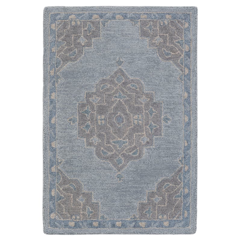 Terra by Obeetee Noble Medallina Blue Rug - Oxford Blue - 2' x 3'