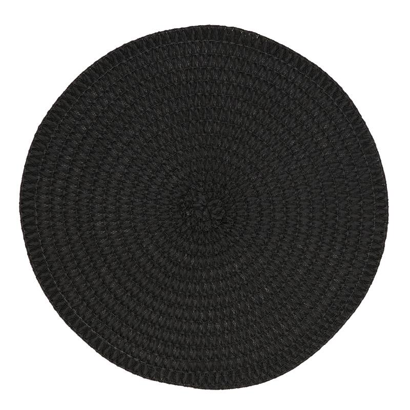 Round Placemats (Set of 4) - 15"x15" - Black - Set of 4