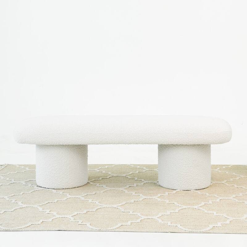 Randolph Ivory Boucle Bench - Ivory