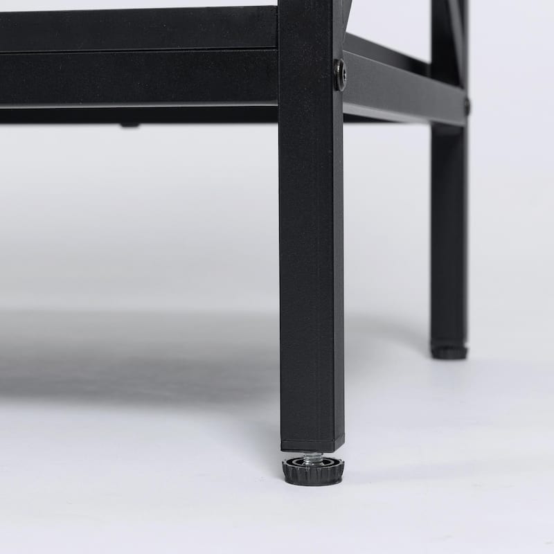 Modern Iron TV Stand with LED Lights, Remote Control, and Toughened Glass Shelves