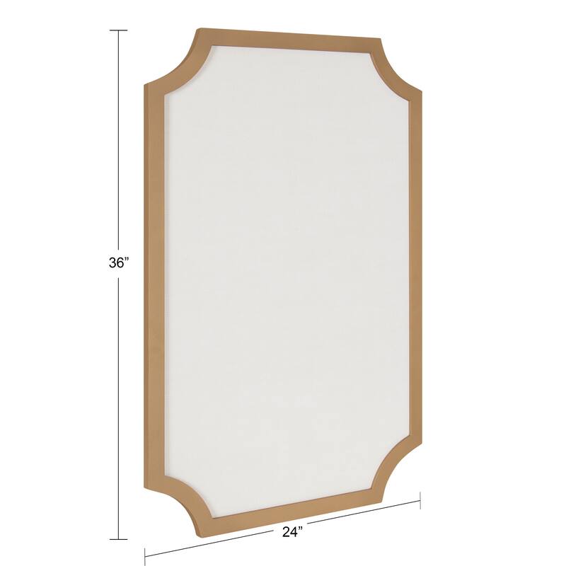 Kate and Laurel Holbrook Scalloped Rectangle Framed Pinboard - 24x36