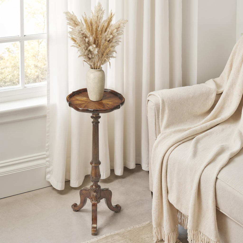 Handmade Chatsworth Vintage Oak Pedestal Plant Stand