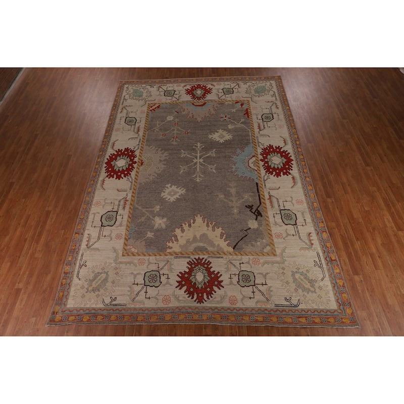 Oushak Turkish Large Area Rug Vegetable Dye Handmade Wool Carpet - 10'0"x 14'3"
