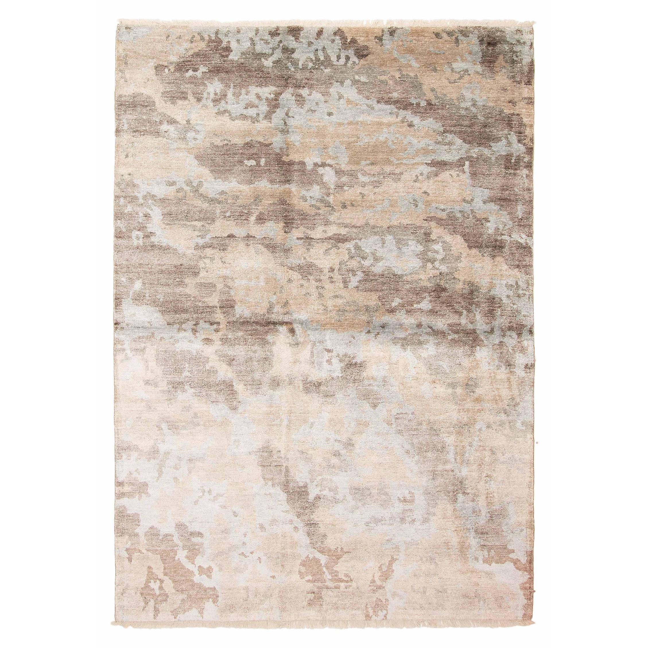 ECARPETGALLERY Hand-knotted Heritage Grey Silk Rug - 5'4 x 7'7
