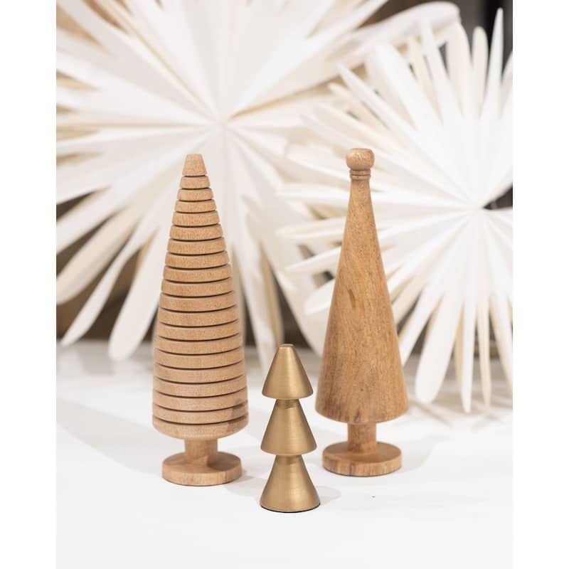 Wooden Christmas Tree Tabletop Decoration - 8" - Brown