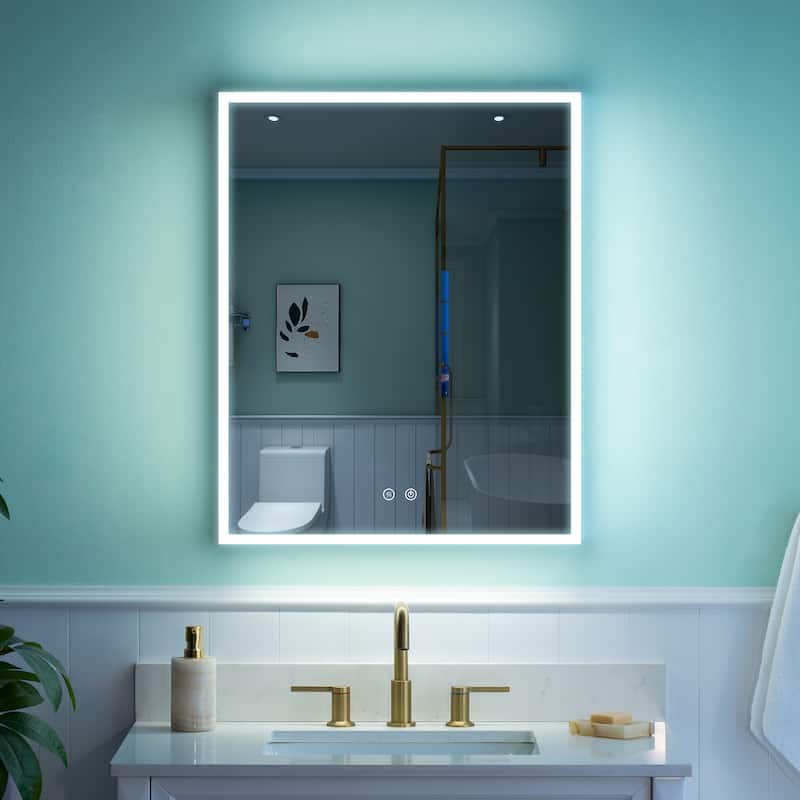 30'' H Recessed or Surface Frameless LED Mirror Cabinet With Defogger, Dimmer, Outlets & USB Ports  - 24"W X30"H,Left Open