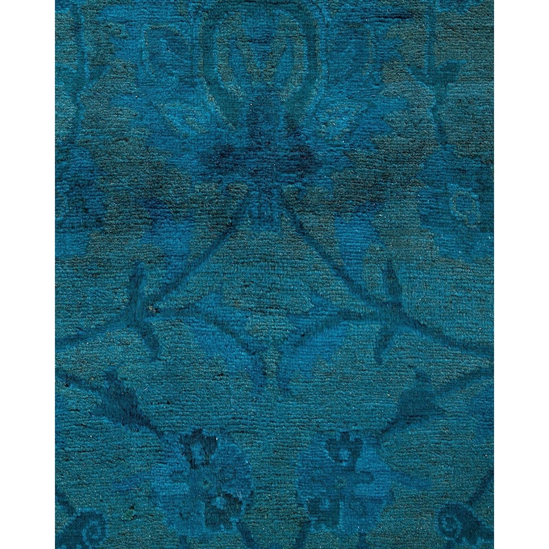 Fine Vibrance, One-of-a-Kind Hand-Knotted Area Rug - Blue, 4' 7" x 7' 6" - 4' 7" x 7' 6"