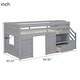 preview thumbnail 15 of 13, Nestfair TWIN BED, SOLID WOOD TWIN SIZE LOW LOFT BED WITH STAIR and DRAWER