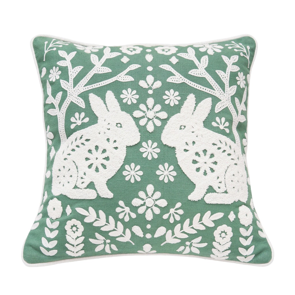 Woodland Spring Bunny Pillow