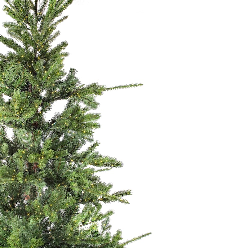 National Tree Company 7.5 ft. Pre-lit Artificial Feel Real® Lark Pine Medium Hinged Tree, 2770 Warm White LED Rice Lights- UL