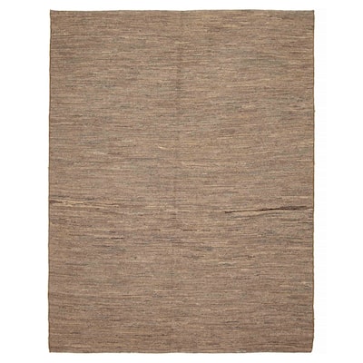 ECARPETGALLERY Flat-Weave Natural Grey Wool Tapestry Kilim - 6'3 x 8'2