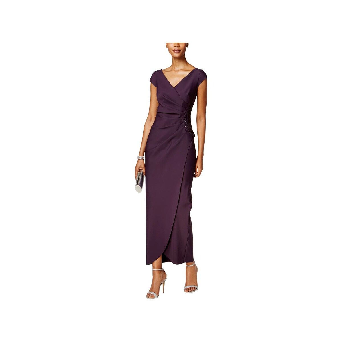 Shop Alex Evenings Womens Evening Dress Embellished Surplice