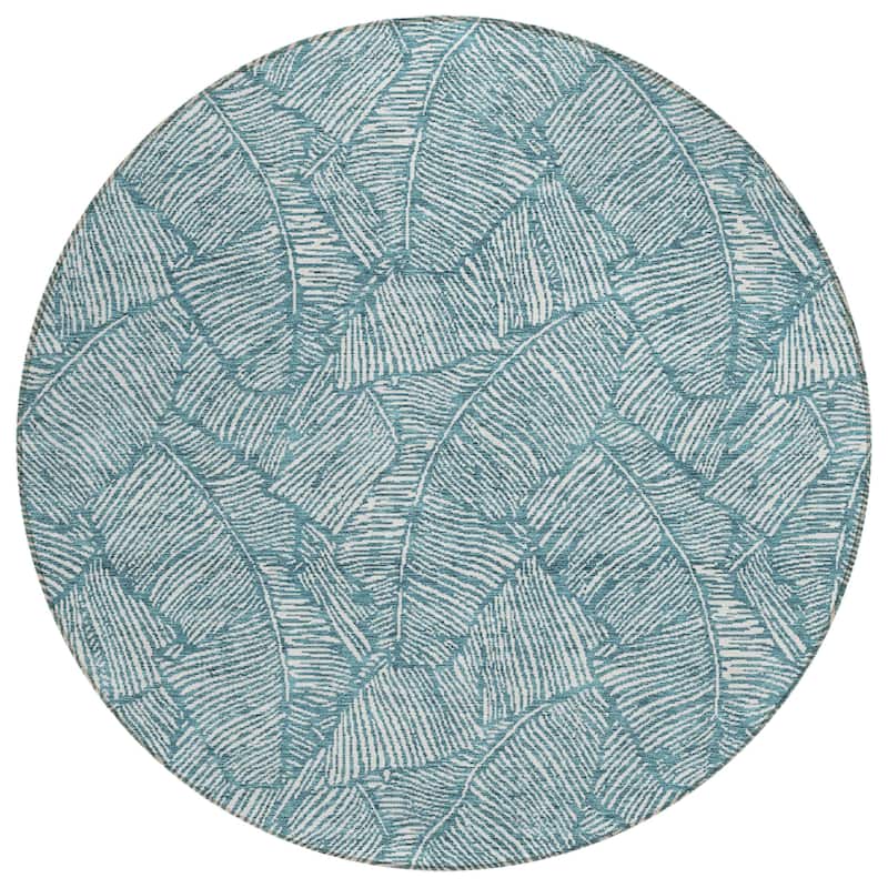 Machine Washable Indoor/ Outdoor Chantille Tropical Palm Rug