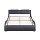 preview thumbnail 23 of 25, Merax Upholstered Faux Leather Platform Bed with LED Light