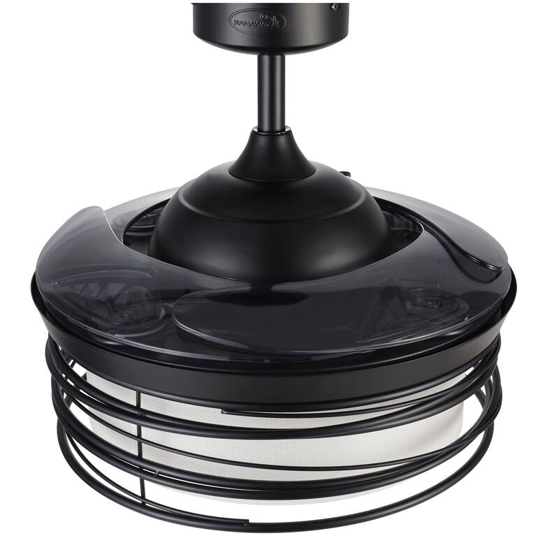 Fanaway Luna Black 48-inch Retractable Ceiling Fan with Smoke Blades