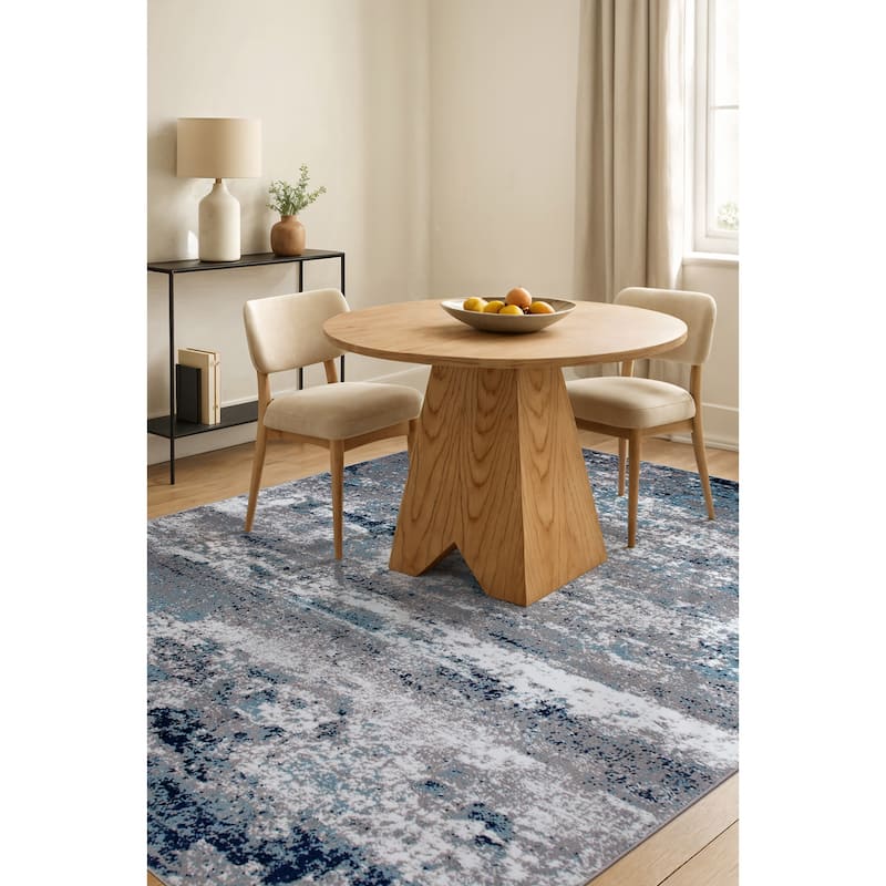World Rug Gallery Distressed Abstract Watercolor Area Rug