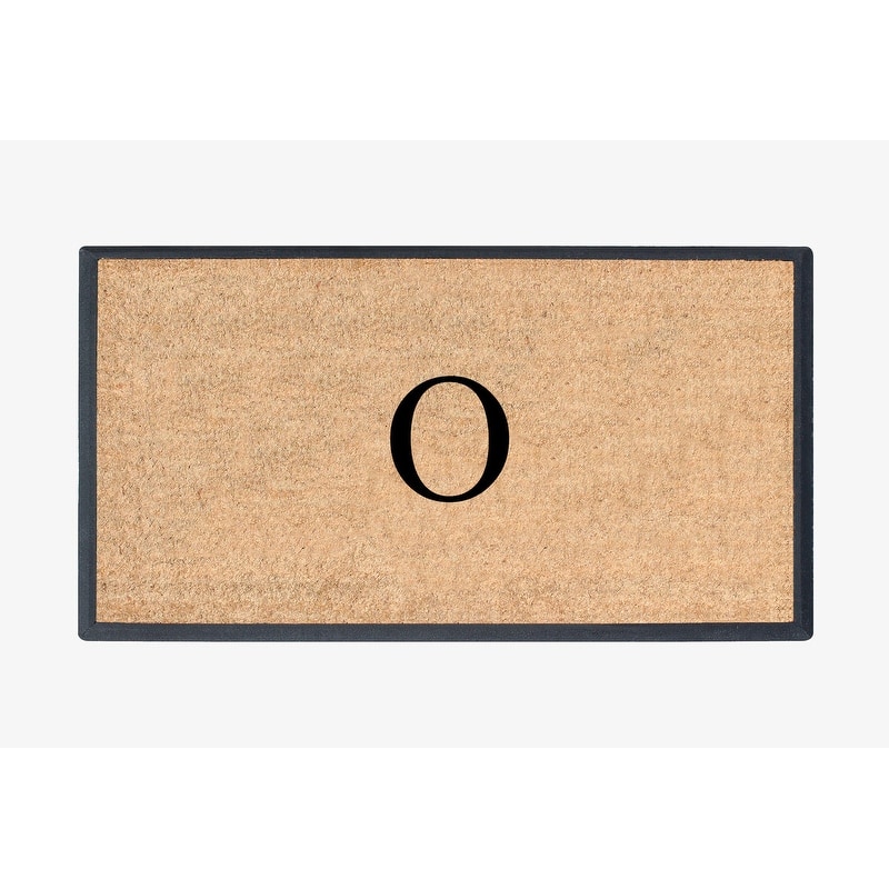 A1HC Rubber and Coir Molded Double Monogrammed Door Mat 30"x48" - monogrammed o