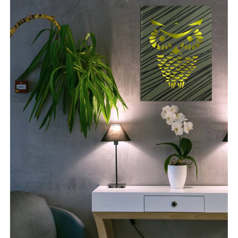 CoTa Global Owl Light Up LED Wall Art - Changing Color LED Light Up - 15.75Lx11.9Wx1H inches