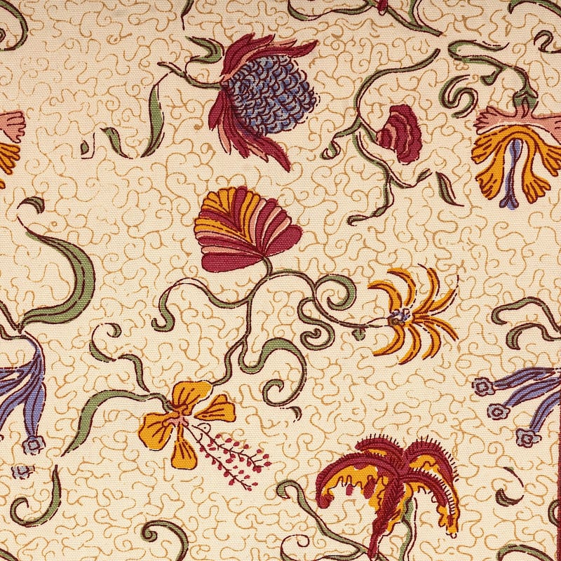 Couleur Nature Fleurs des Indes Multicolored Cotton Table Runner