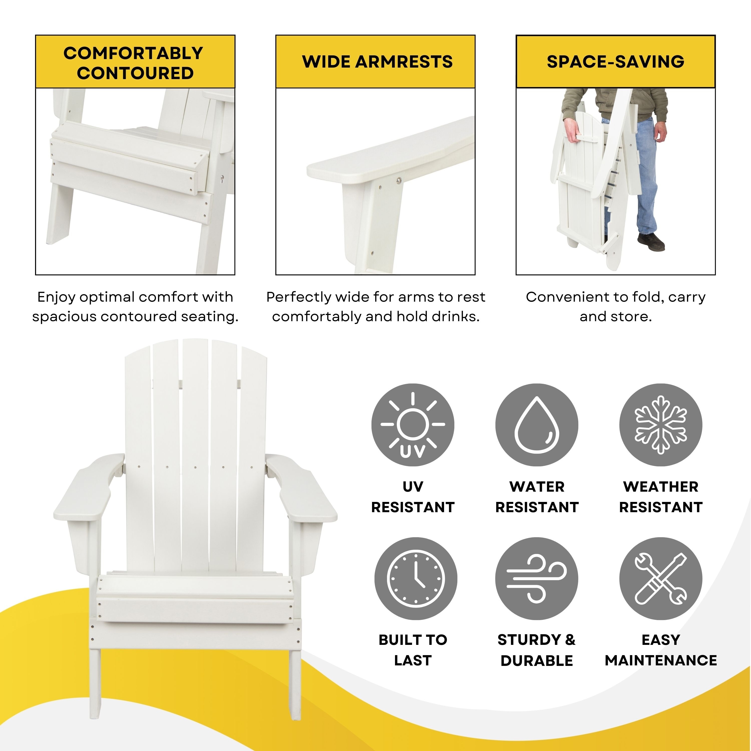 Marina HDPE Poly Weather Resistant Adirondack Chair