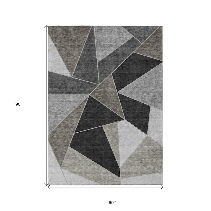 HomeRoots Geometric Transitional Rectangle Outdoor Rug