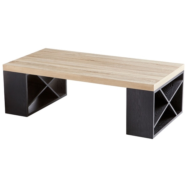 Cyan Design 09891 Lemland 47-1/4" Long Wood Coffee Table - Oak / Black