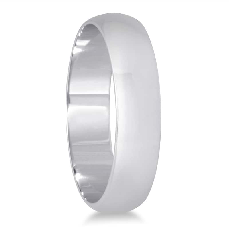 4mm Domed Comfort Fit Wedding Band in 10K White Gold