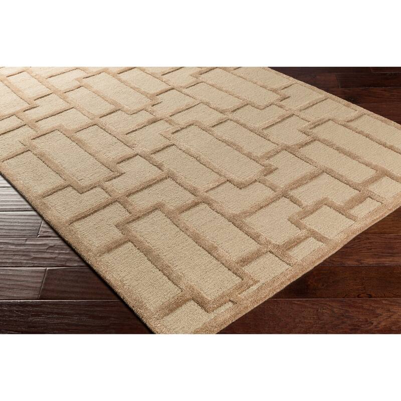 Hand-tufted Thaxted Geometric Wool Area Rug