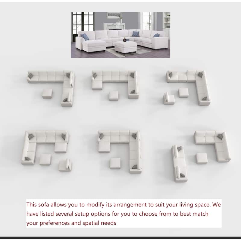 9PCS Corduroy Flexible Combination Sectional Sofa Couch