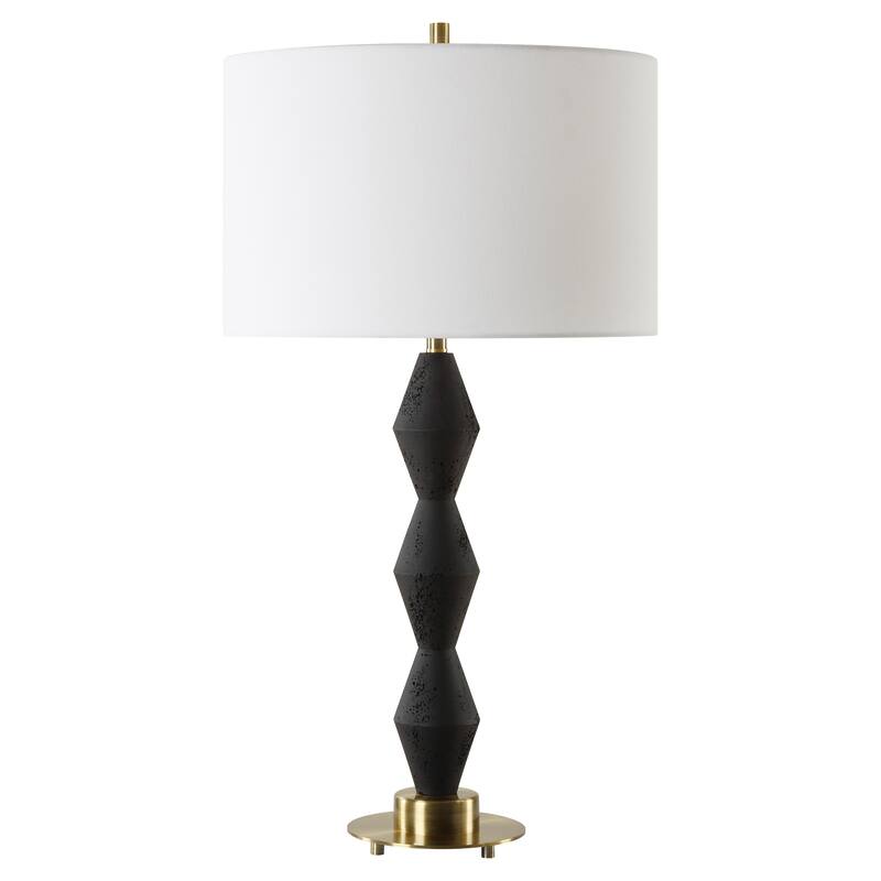Uttermost Threefold Black Stone Table Lamp - 29.75'' H X 16'' W X 16'' D