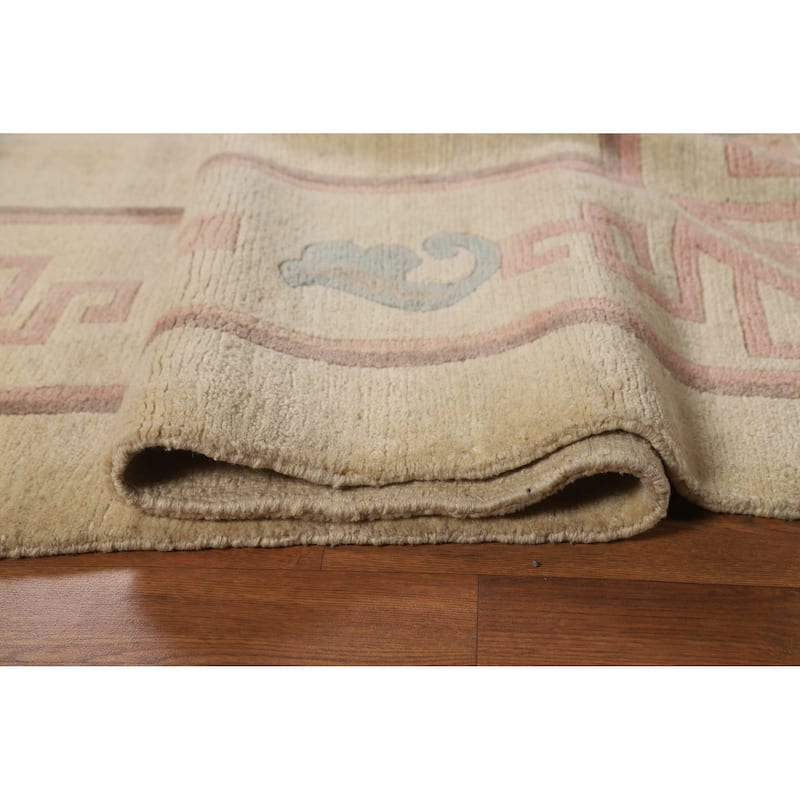 Nepalese Oriental Vintage Area Rug Hand-Knotted Wool Carpet - 7'9" x 9'4"