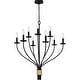 preview thumbnail 2 of 9, Margaret 9-Light Matte Black Chandelier