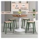 preview thumbnail 55 of 69, Tresse Modern Stackable Dining Stool with Wicker Seat for Dining Room, Garden, Patio, Indoor or Outdoor - No Assembly Required