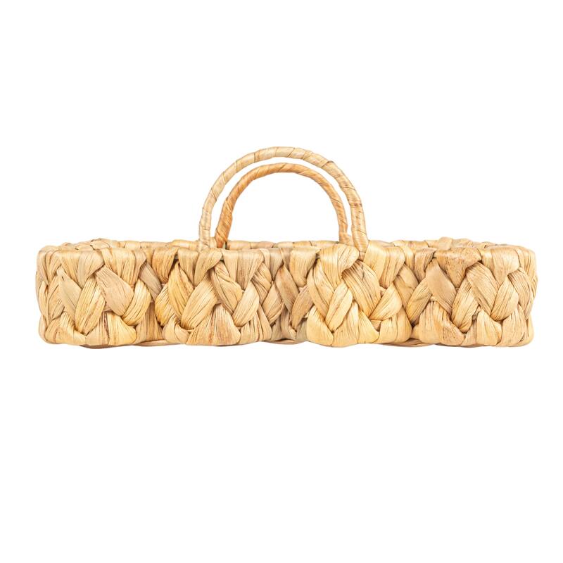 Handwoven Tray with Scalloped Edge and Handles