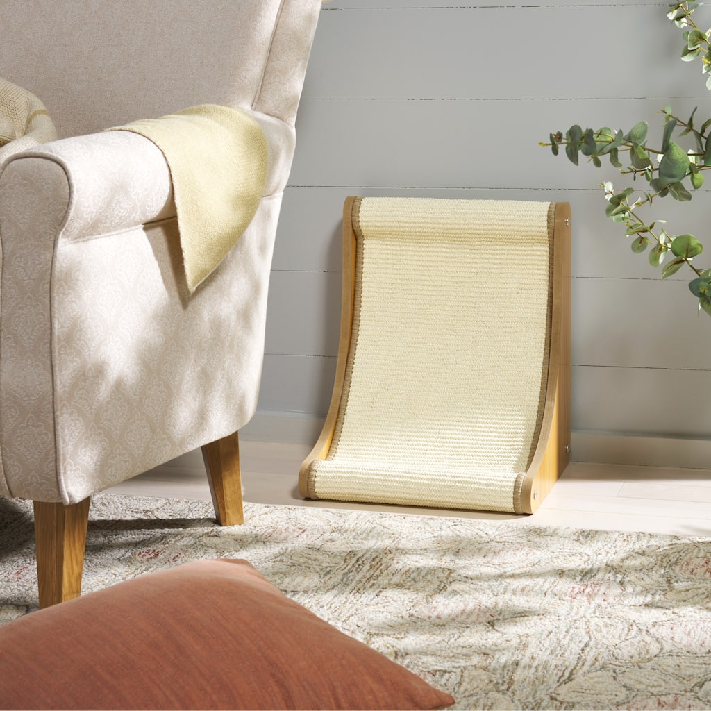 SAFAVIEH Home Natural/Ivory 13"W x 15''L x 18"H Sisal Cat Scratch Lounger - 13"W x 15''L x 18"H