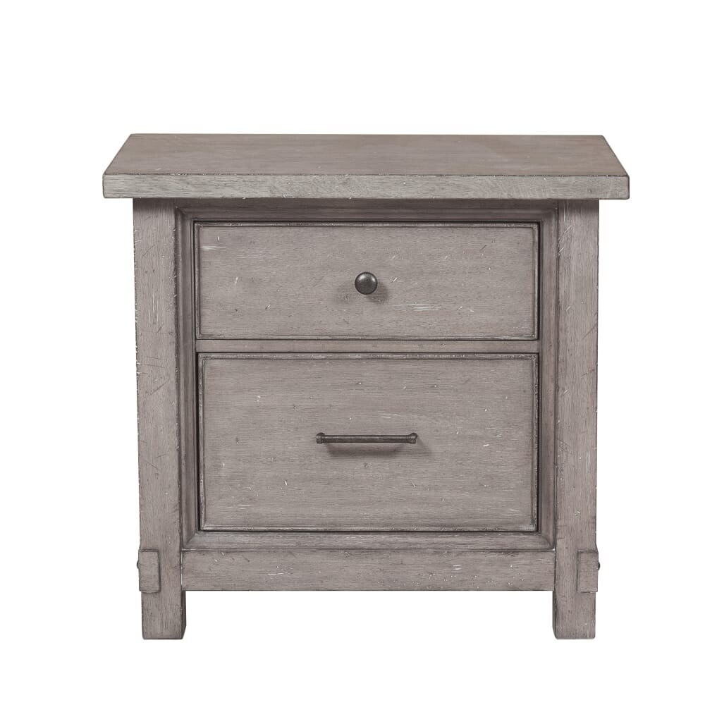 Shop Delacora Hm S082 050 Prospect Hill 30 Wide Hardwood Nightstand With 2 Drawers Weathered Gray Overstock 26057580