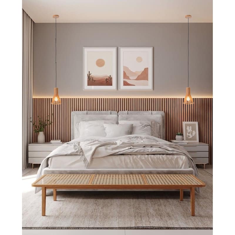 Mini Pendant Light with Wood Cage Frame