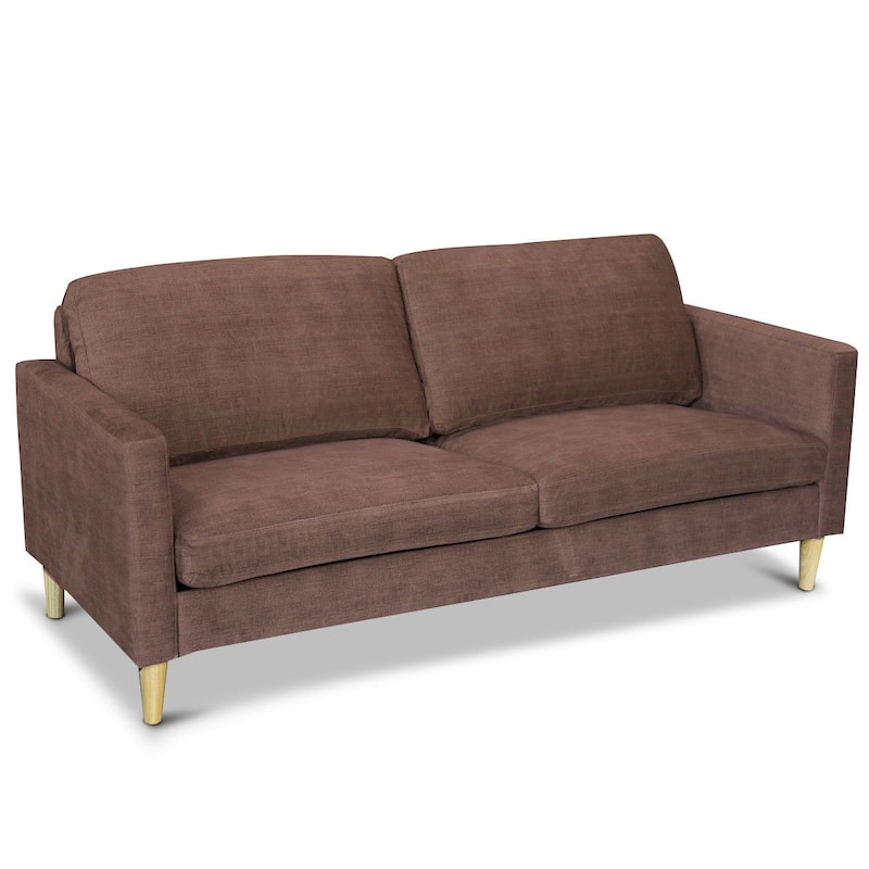 Costway Modern Fabric Couch Sofa Love Seat Upholstered Bed Lounge - See Details - Brown